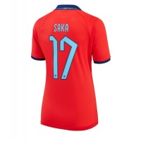 Camiseta Inglaterra Bukayo Saka #17 Segunda Equipación Replica Mundial 2022 para mujer mangas cortas